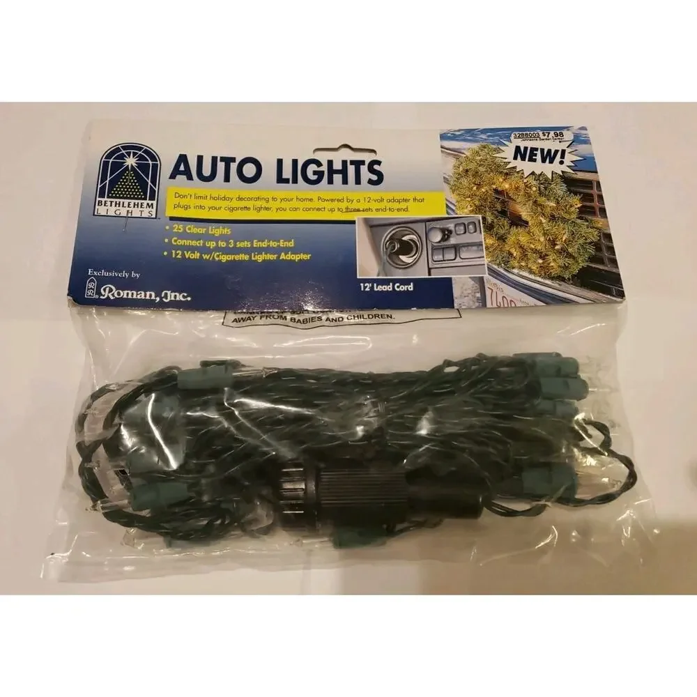 Bethlehem Lights 12V Adapter for car 25 Light Strand Holiday Clear Color